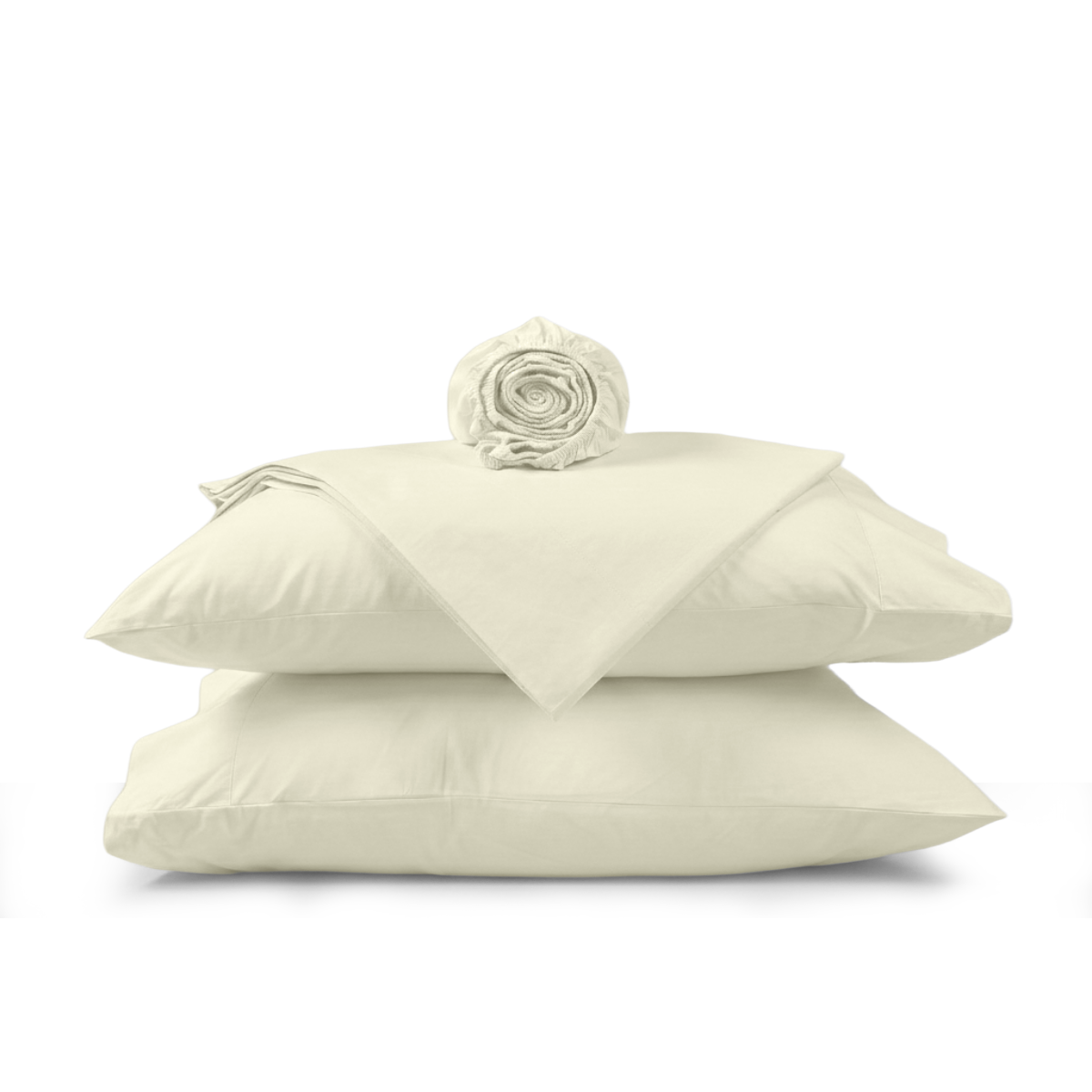 California King Ivory Percale Sheet Set