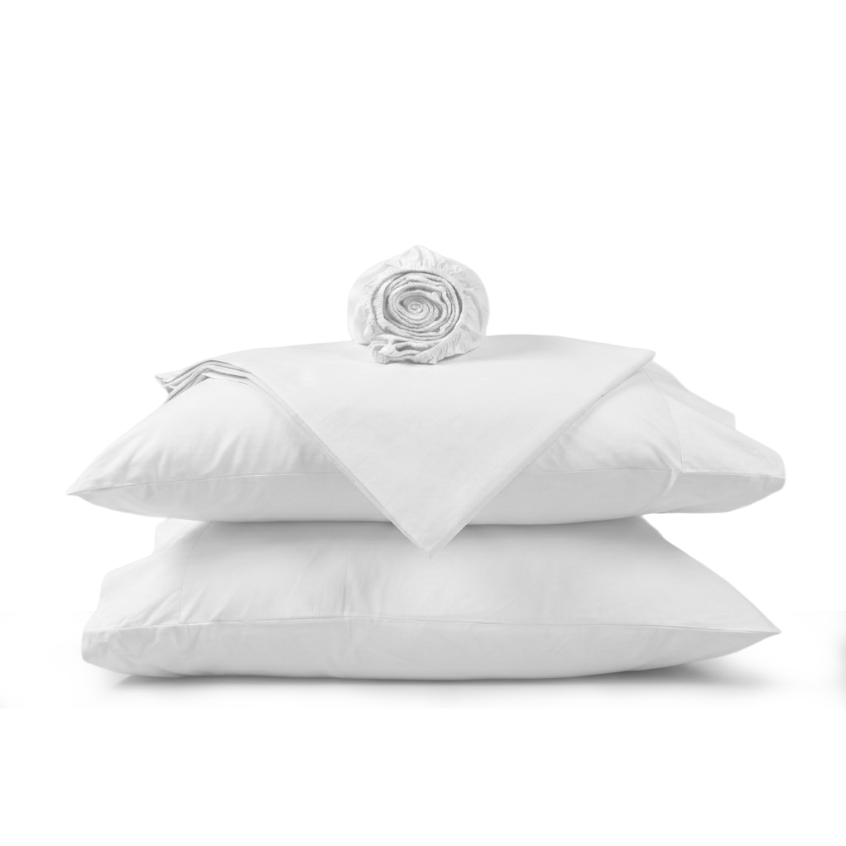 California King White Percale Sheet Set